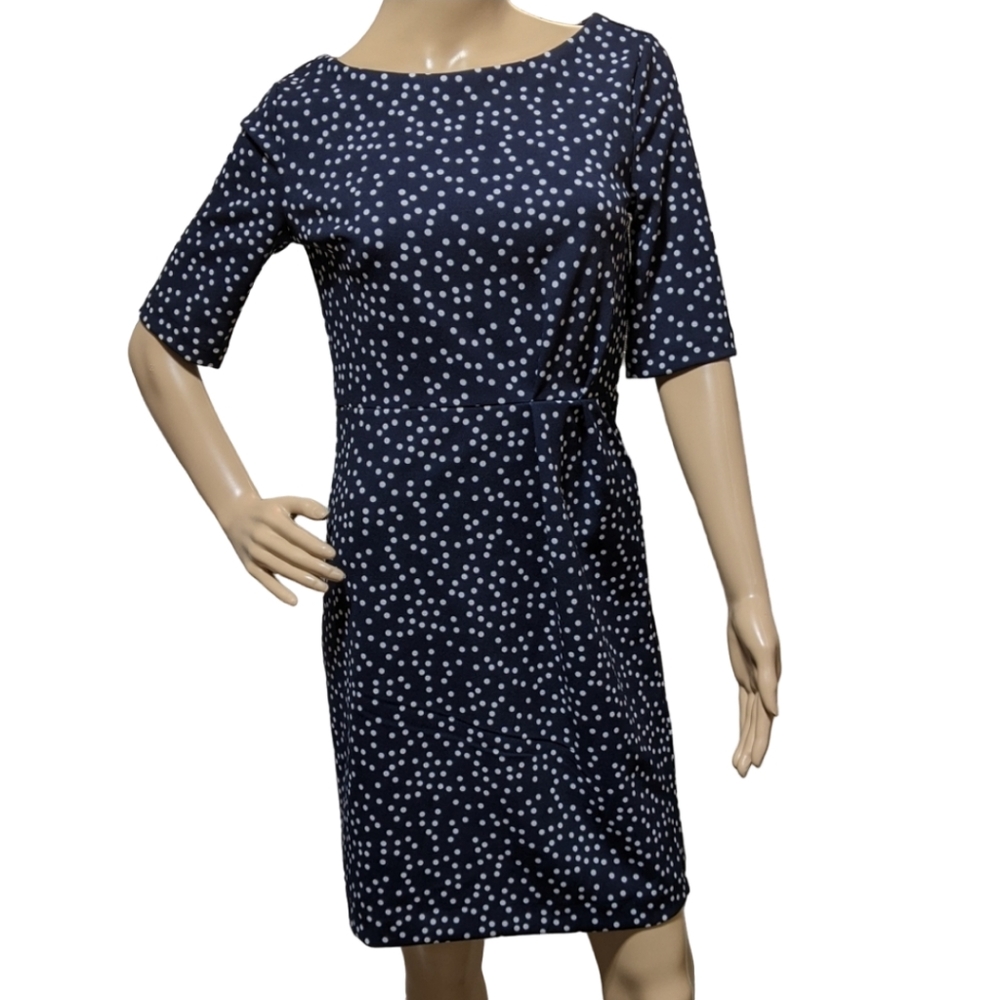 NWT Woman's Banana Republic Navy Blue Polka dot Dress